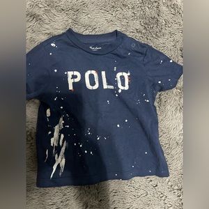 9 month paint splatter Polo shirt